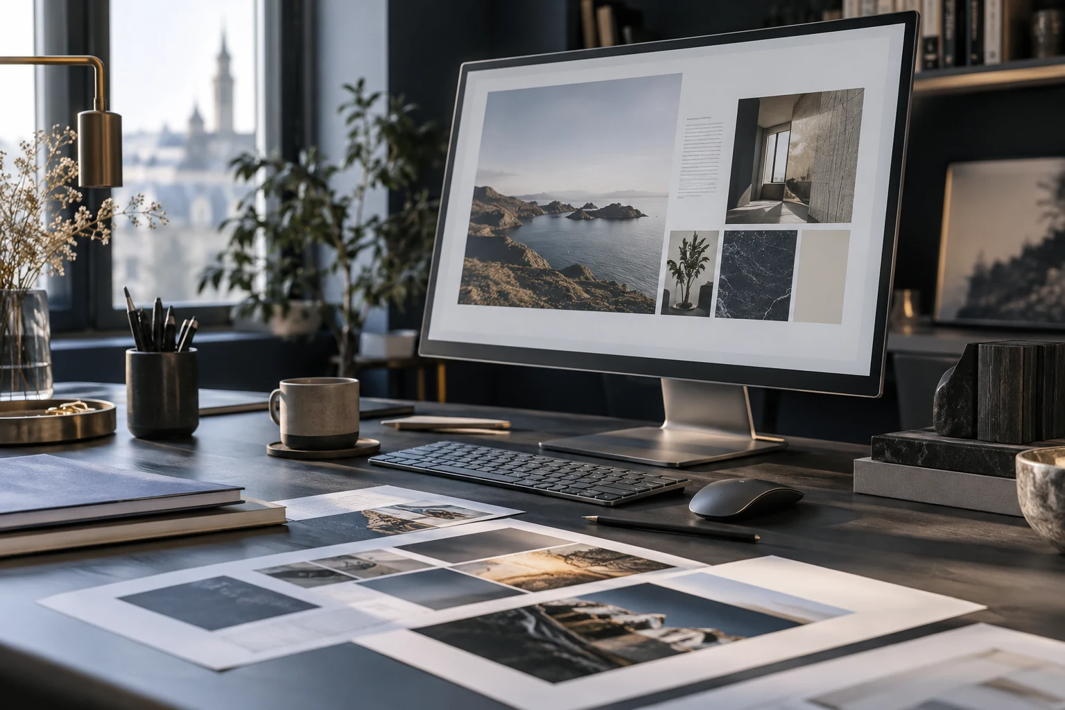 Professional workspace for content production – illustrative image