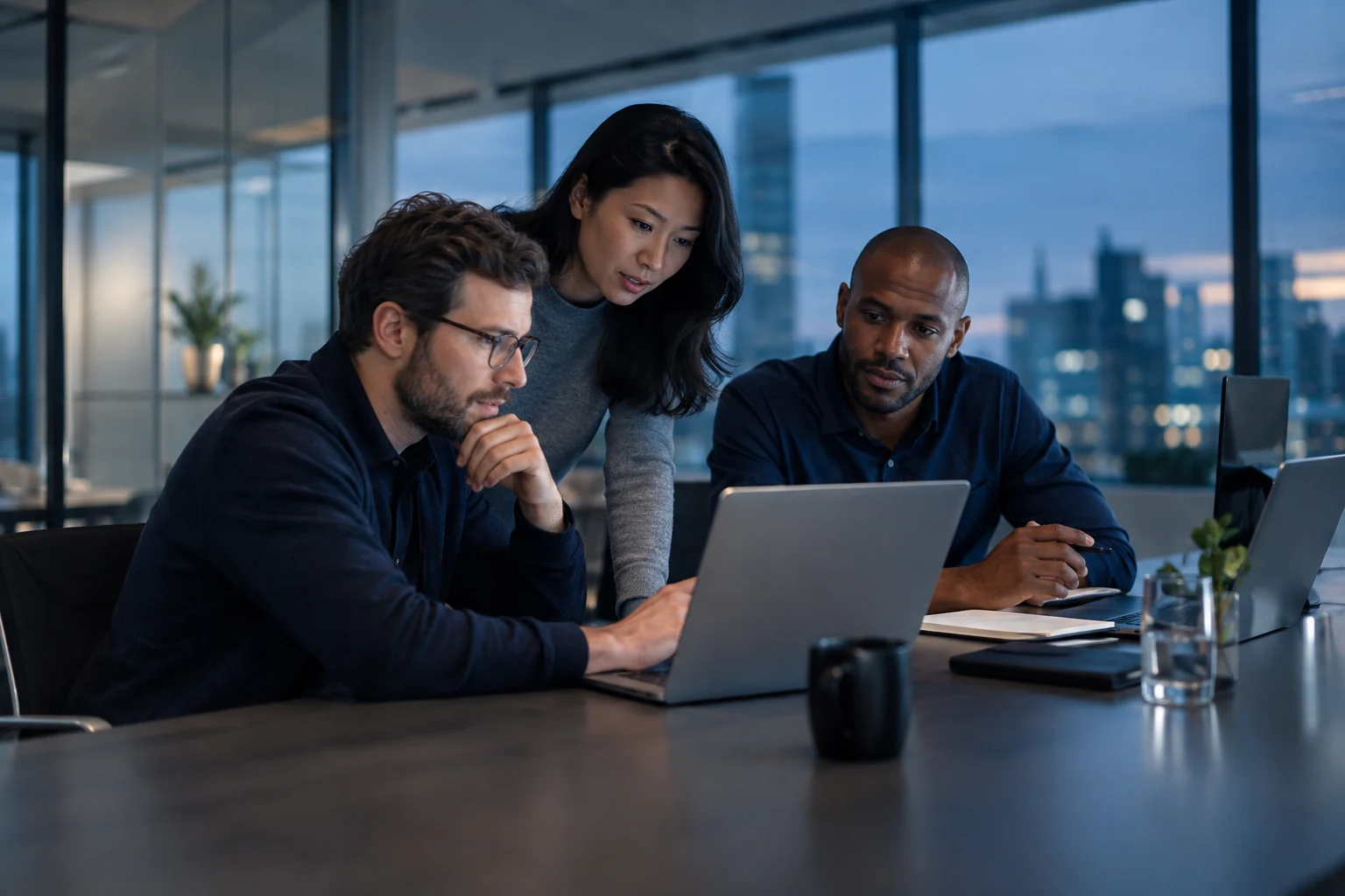 Professionals discussing a business process – illustrative image