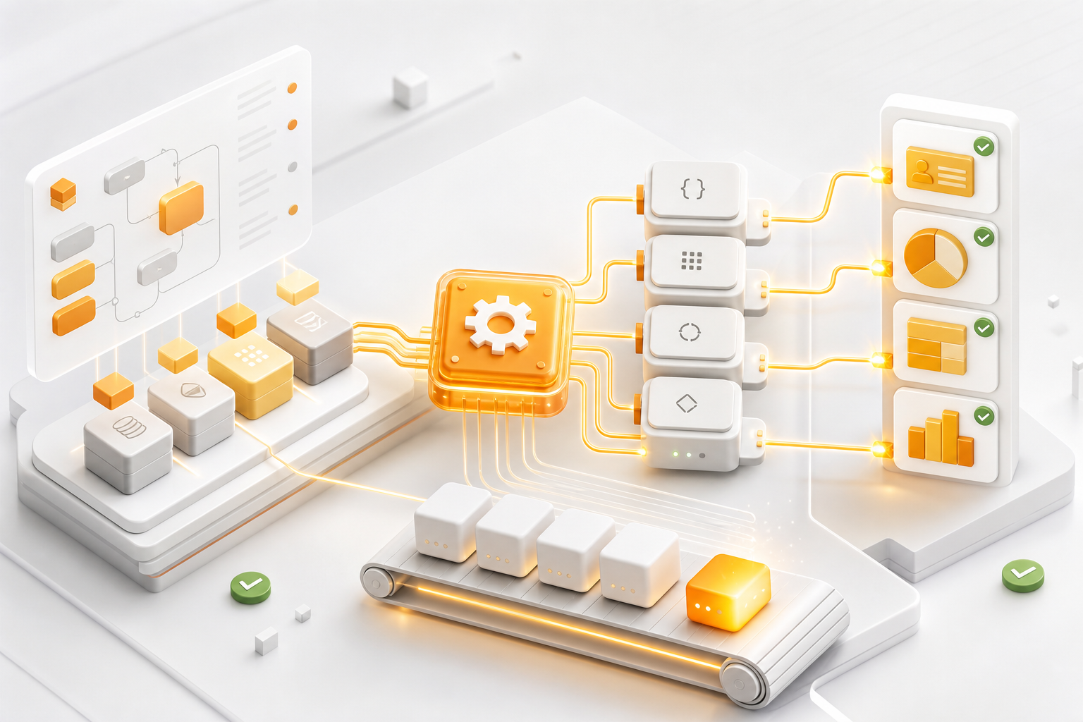 Declarative data model, API connectors, and generated access classes